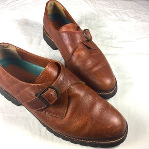 hs trask mens shoes 10.5 W  Brown Monk Strap